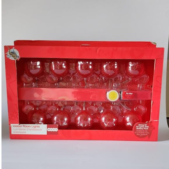 Disney Store Mickey Mouse Head 10 Light Indoor String Lights New - Lot of 2 Sets